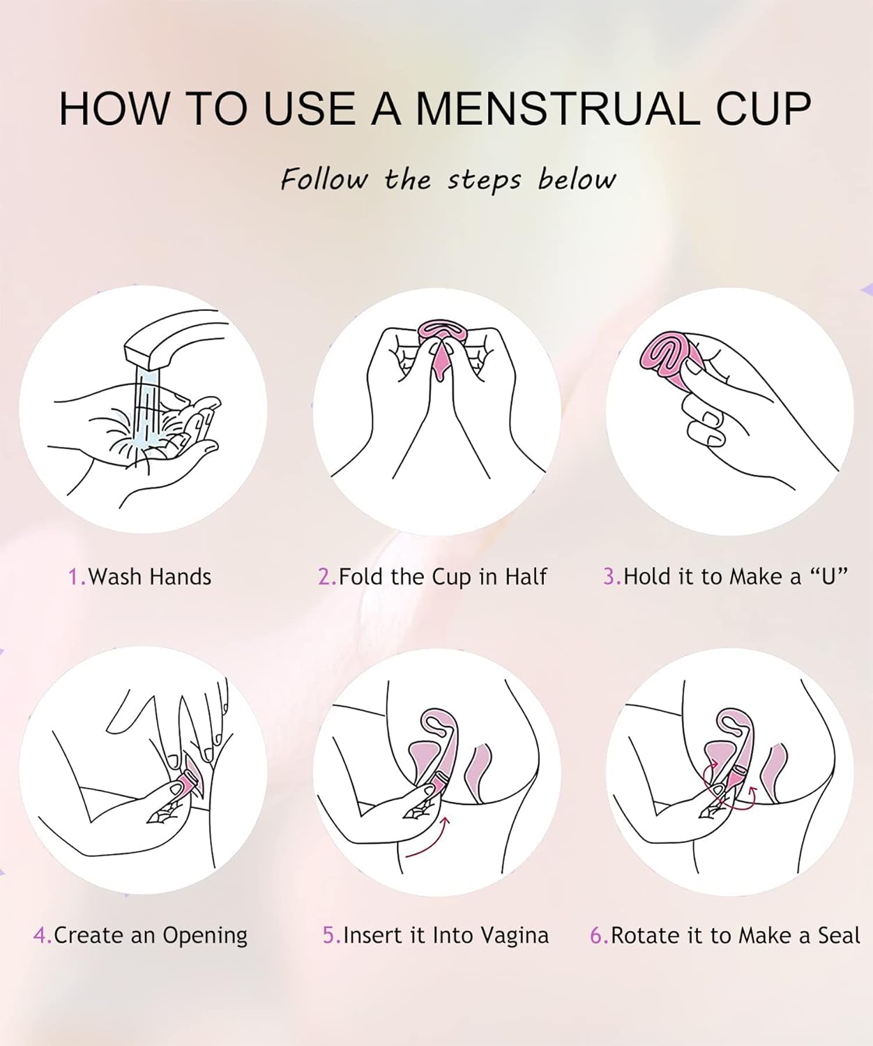 Vasos menstruales con vaso de almacenamiento plegable, diseño a prueba de fugas con vasos de silicona de grado médico reutilizables, alternativa a