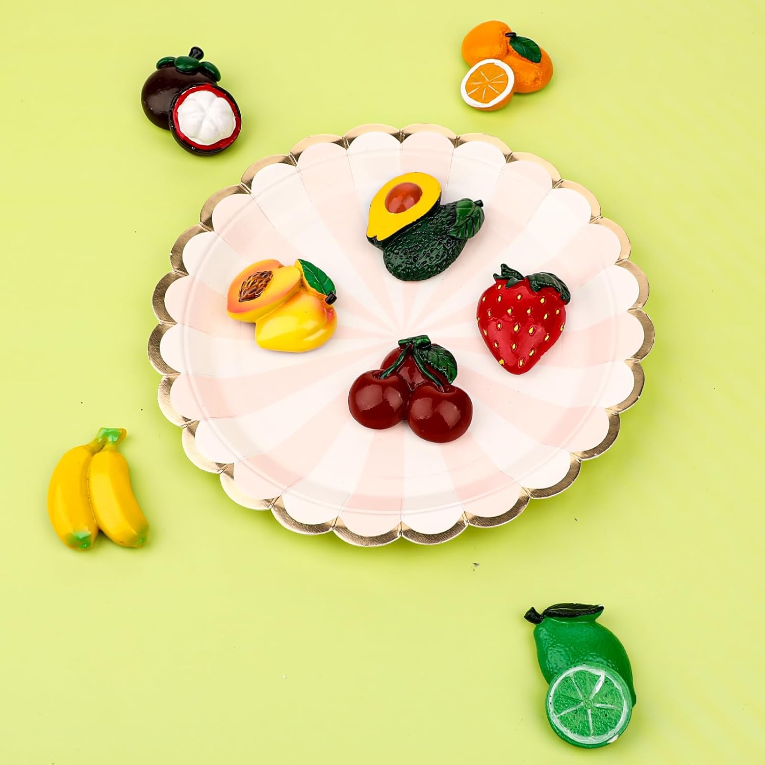 Imanes de frutas para refrigerador, 8 piezas de lindos imanes de refrigerador de dibujos animados 3D de resina para refrigeradores, pizarras