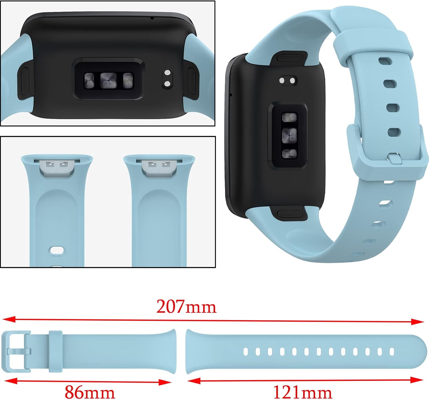Z.DuDuZAZA Paquete de 7 pulseras para Xiaomi Mi Band 7 Pro correas de repuesto de silicona TPU Correa de reloj ajustable y colorida compatible con