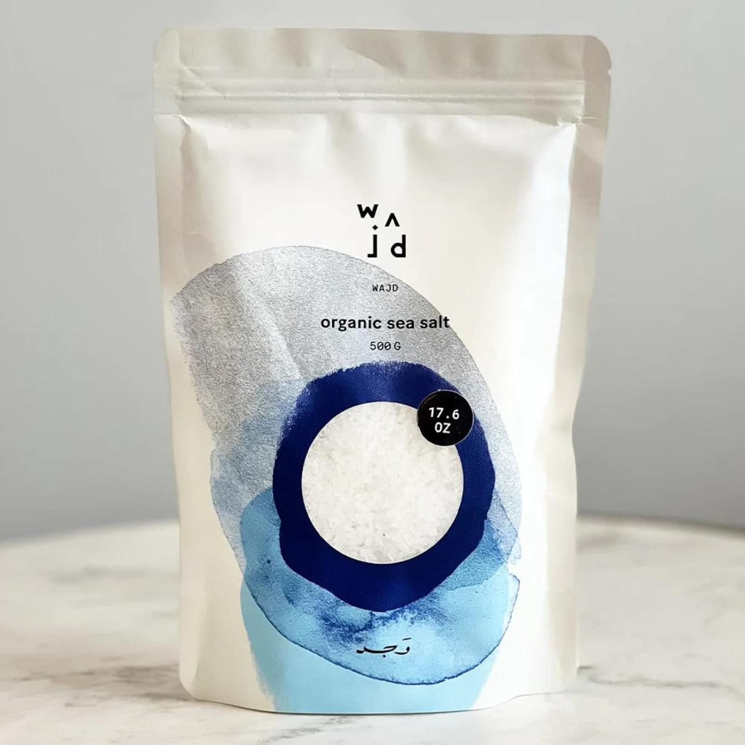 WAJD – Sal marina natural, secada al sol, cristalizada en sal marina natural, bolsa de sal marina 100% natural sin refinar