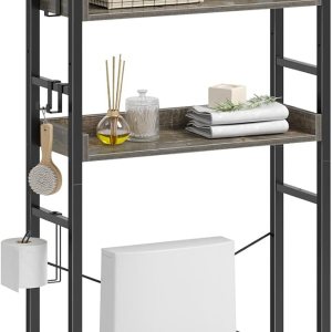 Rolanstar Estante de almacenamiento sobre el inodoro, ahorro de espacio de baño de 4 niveles con estantes ajustables, organizador de baño para baño, Rolanstar Estante de almacenamiento sobre el inodoro, ahorro de espacio de baño de 4 niveles con estantes ajustables, organizador de baño para baño,