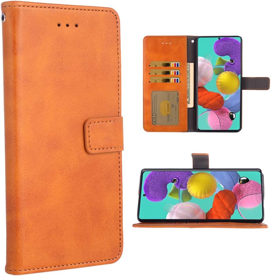 Funda para teléfono Samsung Galaxy A51 2020, funda tipo cartera con tapa, de piel sintética, ranuras para tarjetas de crédito, protección de cuerpo