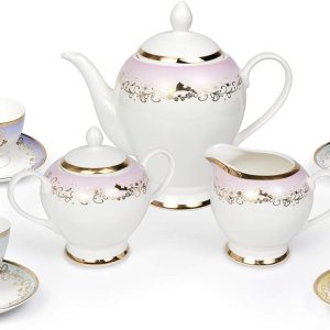 Disney Princess – Juego de té de cerámica de 13 piezas, Ariel, Cenicienta, jazmín, belle, aurora, juego de regalo de fiesta de té para cocina en el Disney Princess – Juego de té de cerámica de 13 piezas, Ariel, Cenicienta, jazmín, belle, aurora, juego de regalo de fiesta de té para cocina en el