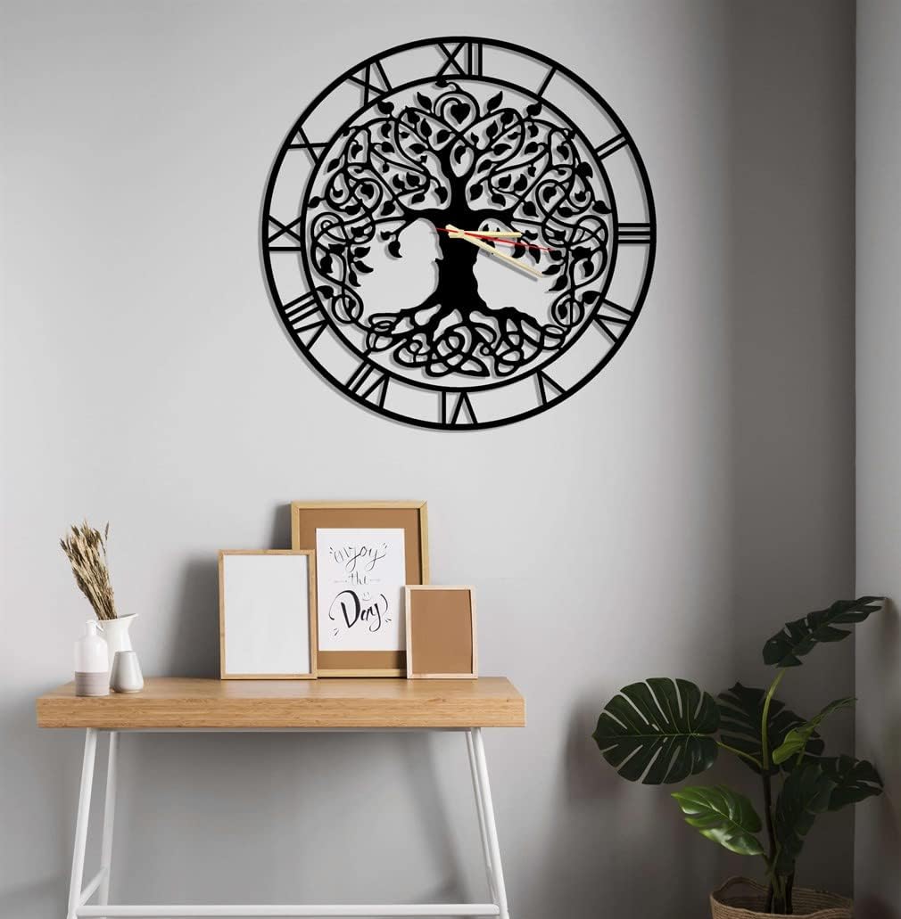 Reloj de pared de metal Árbol de la vida, reloj de pared decorativo del árbol de la vida, reloj de pared para el hogar, regalo de inauguración de la