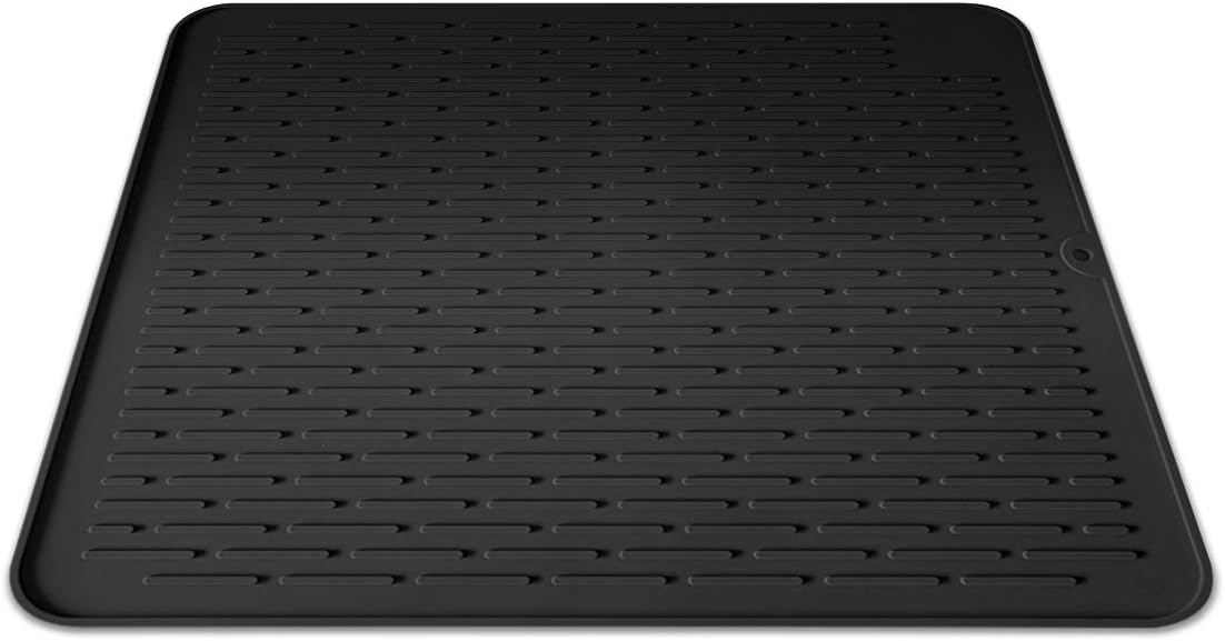 Alfombrilla de secado de platos de silicona para múltiples usos, fácil de limpiar, ecológica, salvamanteles de silicona súper resistente al calor,