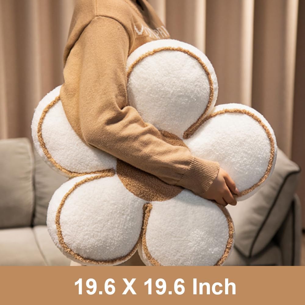Almohada decorativa suave y decorativa para silla, cojín de suelo para asiento de silla (blanco, 19.6 pulgadas)
