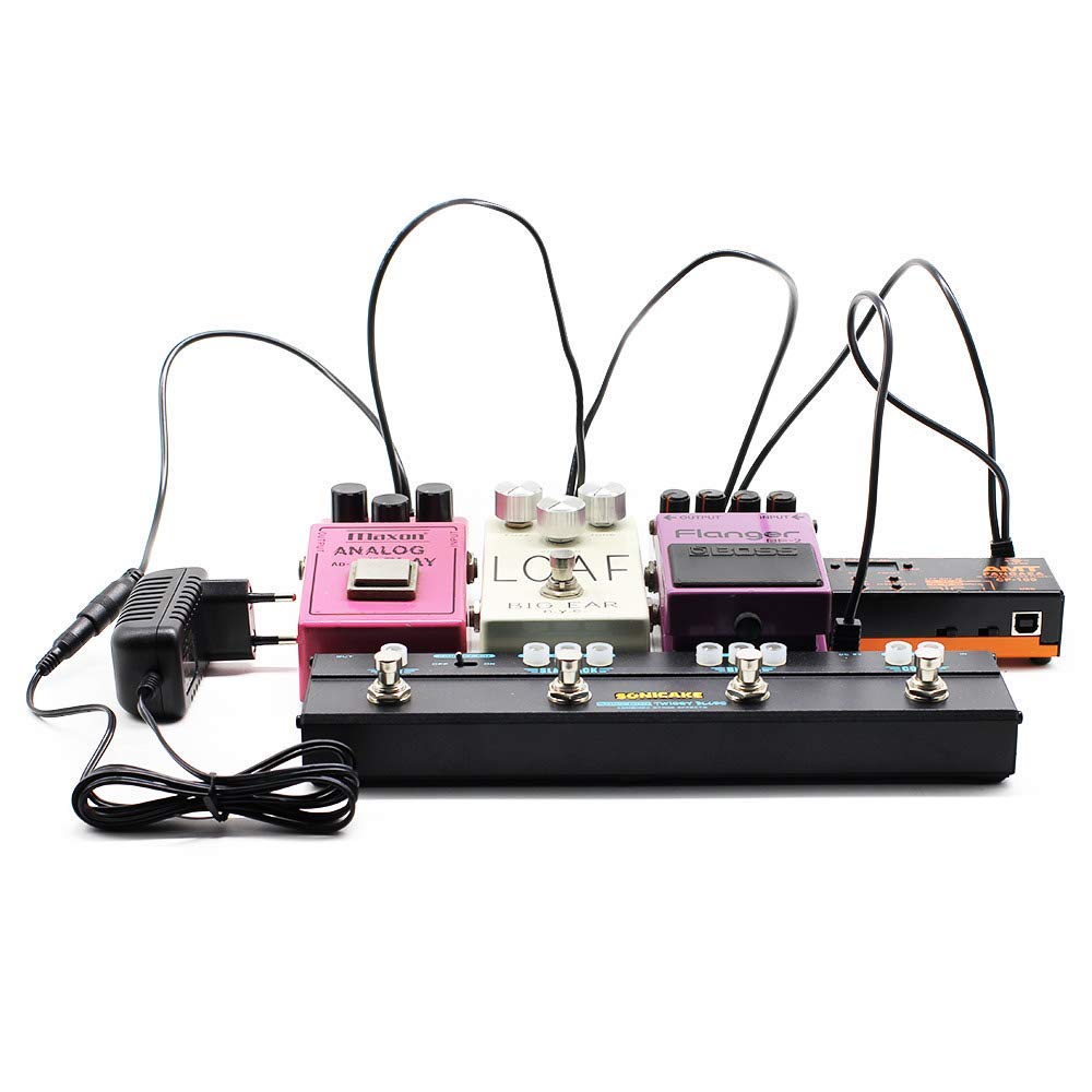 SONICAKE – Cable de cadena tipo margarita de 5 vías de 9 V CC con enchufe de ángulo recto para pedal de efectos de guitarra
