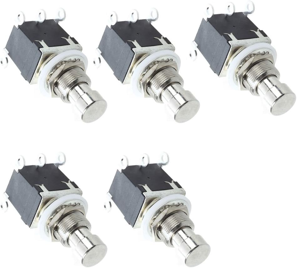 ESUPPORT 6Pin DPDT – Pedal de interruptor de pie con cierre DPDT para guitarra, botón de metal True Bypass AC 250V2A 125V4A, paquete de 5