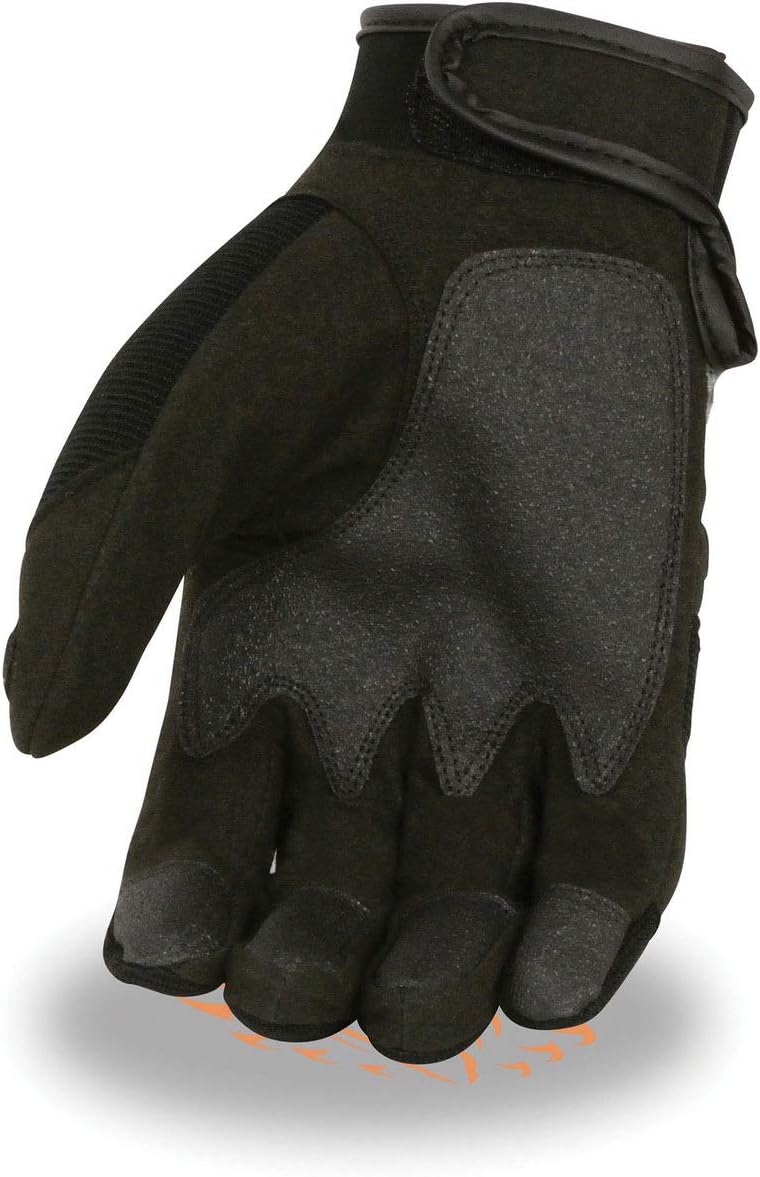 Milwaukee Leather SH76101 – Guantes de mano para mecánicos, de malla textil, color negro y gris, con parte inferior de tela Amara