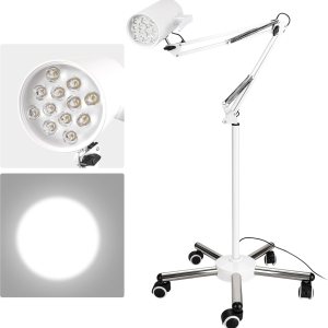 Lámpara de examen – Lámpara de examen médico de 12 agujeros, lámpara quirúrgica sin sombras con base de acero inoxidable y brazo de resorte Lámpara de examen – Lámpara de examen médico de 12 agujeros, lámpara quirúrgica sin sombras con base de acero inoxidable y brazo de resorte