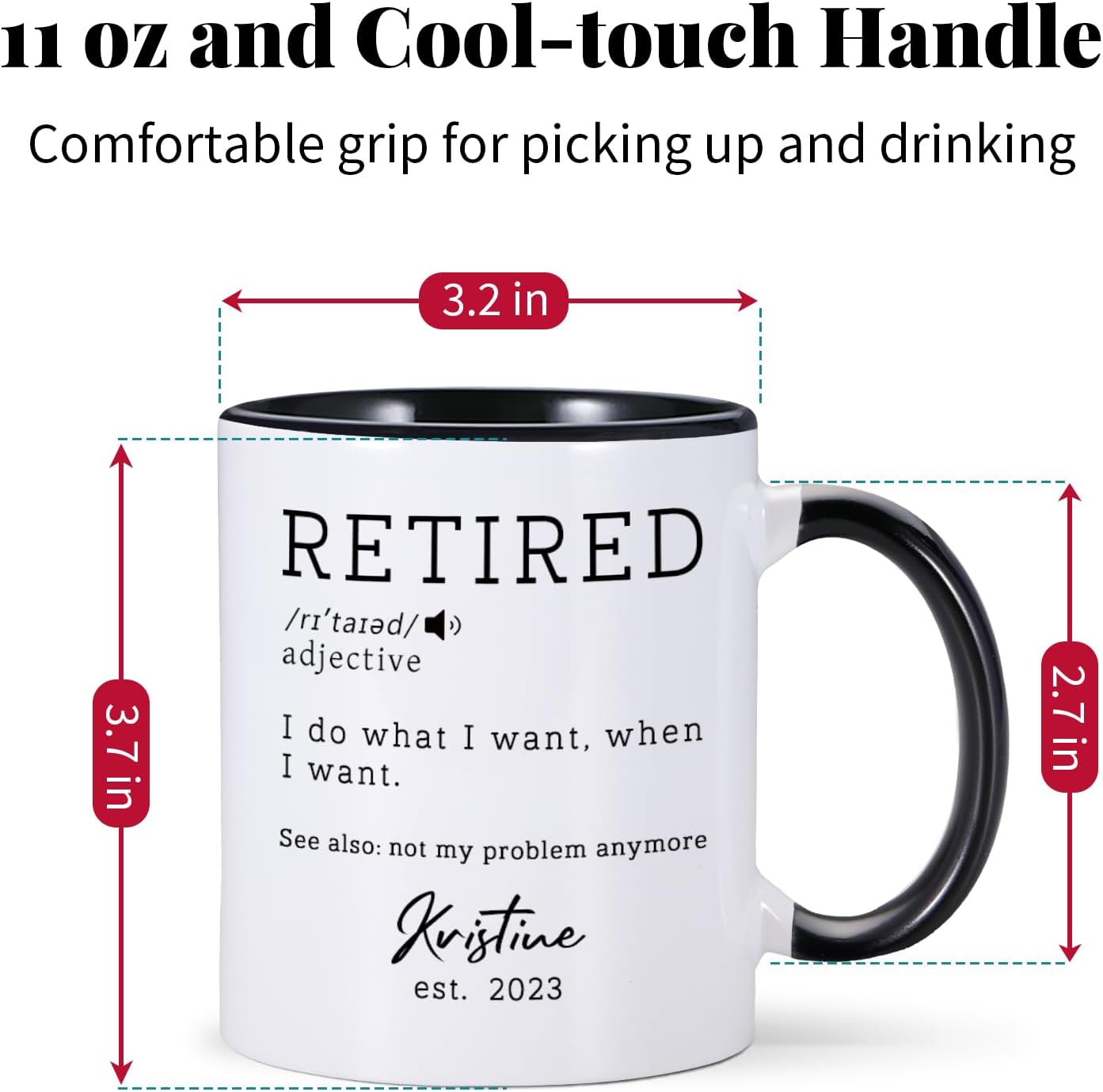 Regalos de jubilación para mujeres y hombres  Taza de café personalizada para jubilados  Regalo de despedida para compañeros de trabajo, jefe y