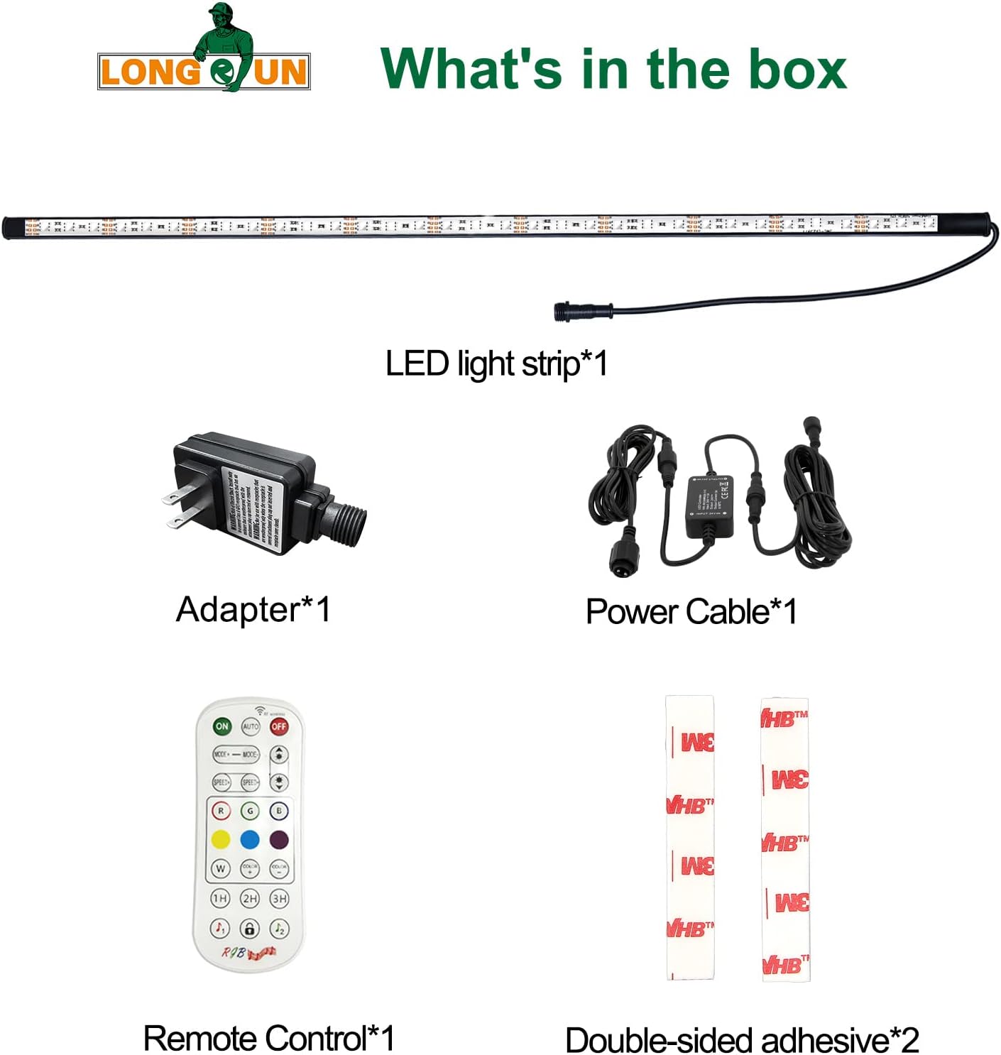 Longrun Tira de luces LED que cambian de color para jardín, cascada, control por aplicación, barra de iluminación impermeable para decoración del