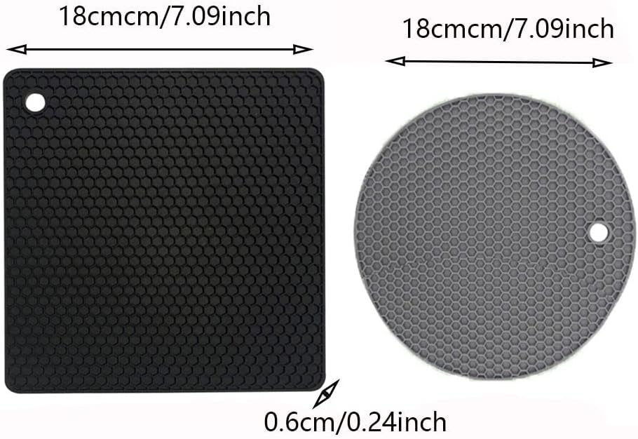 Juego de 4 alfombrillas de silicona para salvamanteles, almohadillas para ollas, manteles suaves para encimera de cocina, mesas, platos calientes,