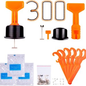 Sistema de nivelación de azulejos de 116 pulgadas, kit reutilizable, 300 espaciadores niveladores de azulejos con 1500 espaciadores de azulejos de Sistema de nivelación de azulejos de 116 pulgadas, kit reutilizable, 300 espaciadores niveladores de azulejos con 1500 espaciadores de azulejos de