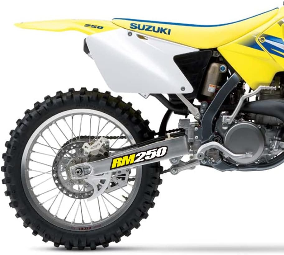 Kit de gráficos de calcomanías para brazo oscilante de motocicleta para Suzuki RM250-1976-2008 (amarillo claro)