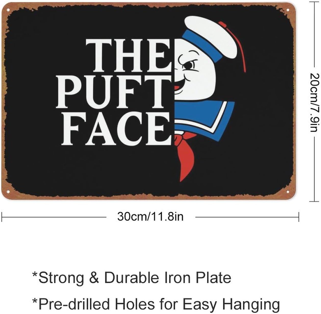 The Puft Face Movie Poster Wall Decor Sign – 12×8 Inch Metal Sign Wall Decor Sign,cave,bar,club,home Wall Art Metal Tin Sign Halloween Decor Sign