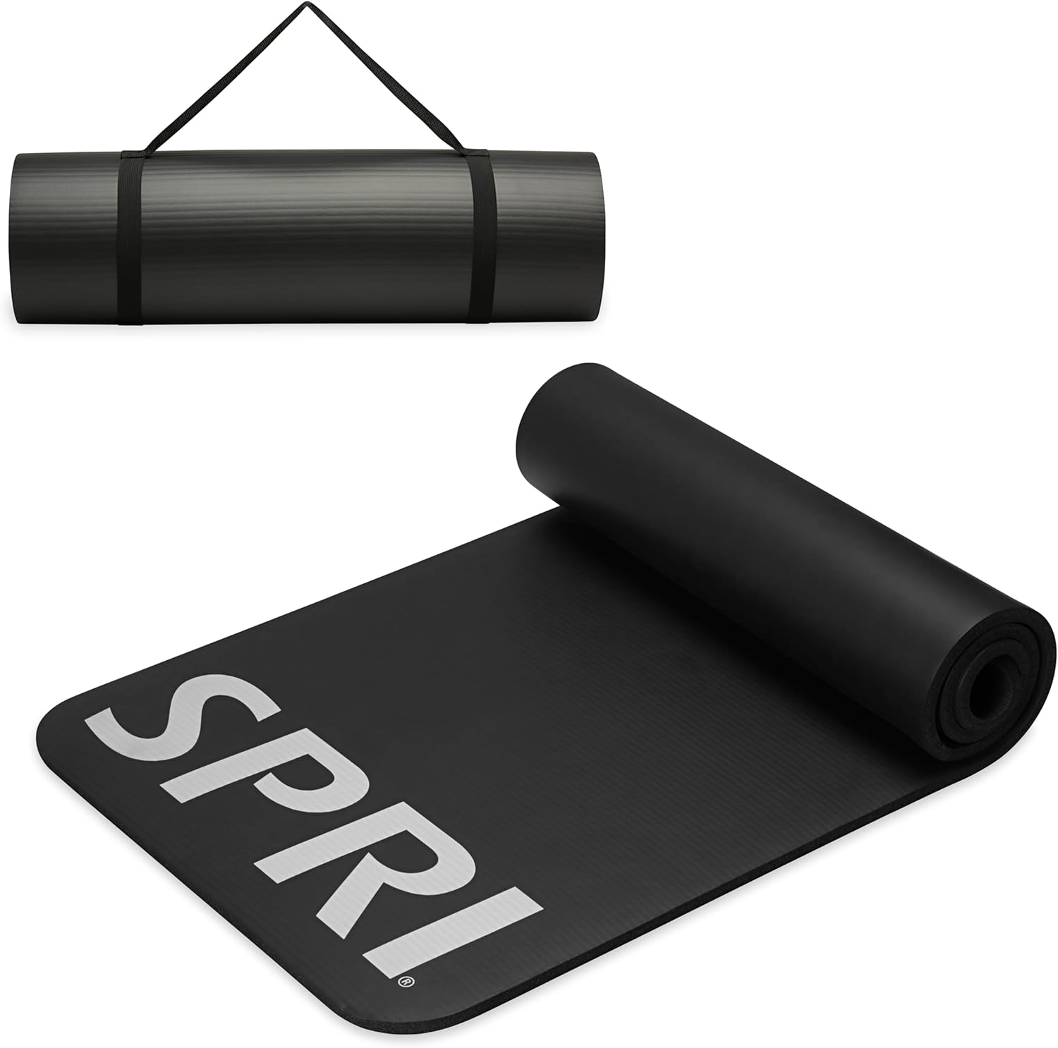 SPRI Pro Fitness Matt de 0.472 pulgadas (0.472 in) – Tapete de ejercicio grueso para entrenamientos de piso, sentadillas, flexiones, estiramiento,