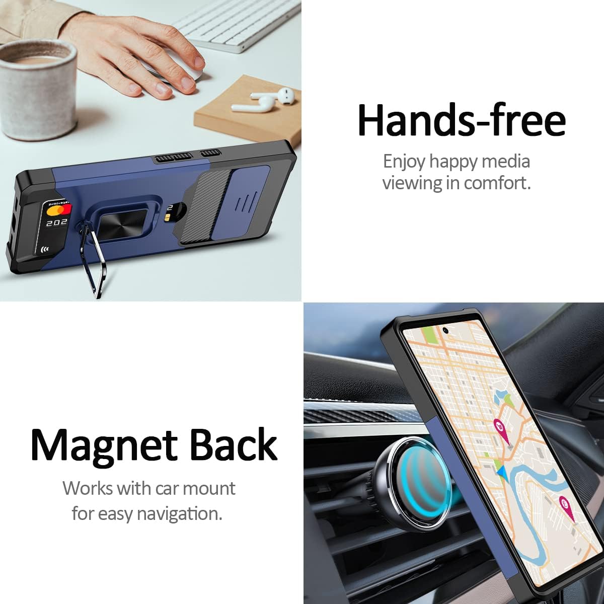 Nvollnoe Funda para Google Pixel 6 Pro con cubierta deslizante para cámara protectora resistente Pixel 6 Pro con tarjetero Funda magnética con