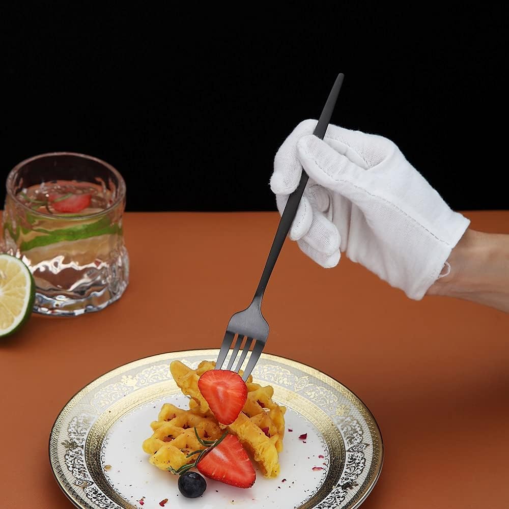 Juego de 6 tenedores de acero inoxidable de 8.4 pulgadas, tenedores de postre, tenedores de mesa, tenedores de ensalada para el hogar, cocina o