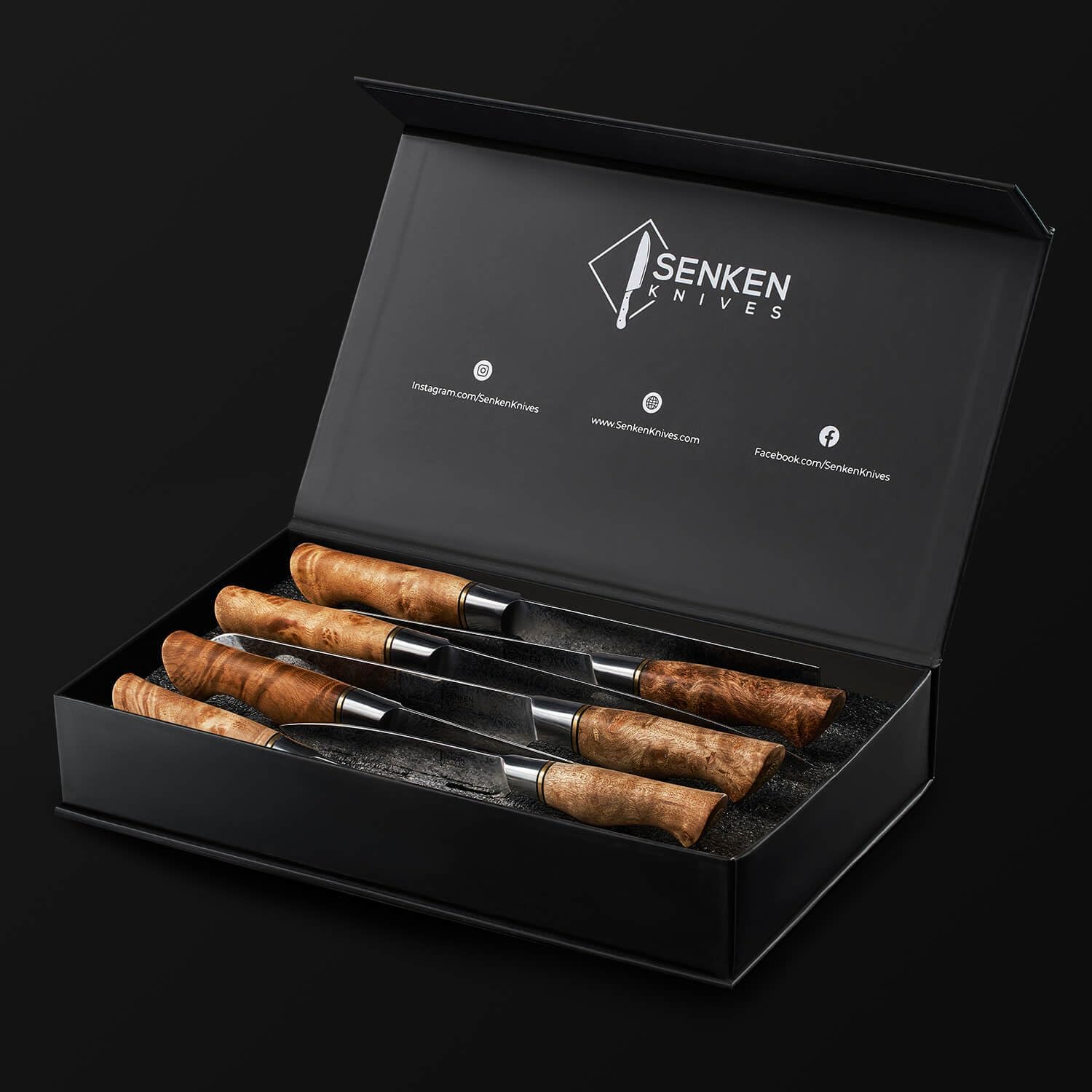 SENKEN – Juego de cuchillos de cocina de Damasco de 7 piezas, colección Dynasty, acero japonés VG10 de 67 capas con asas de madera de sicomoro,