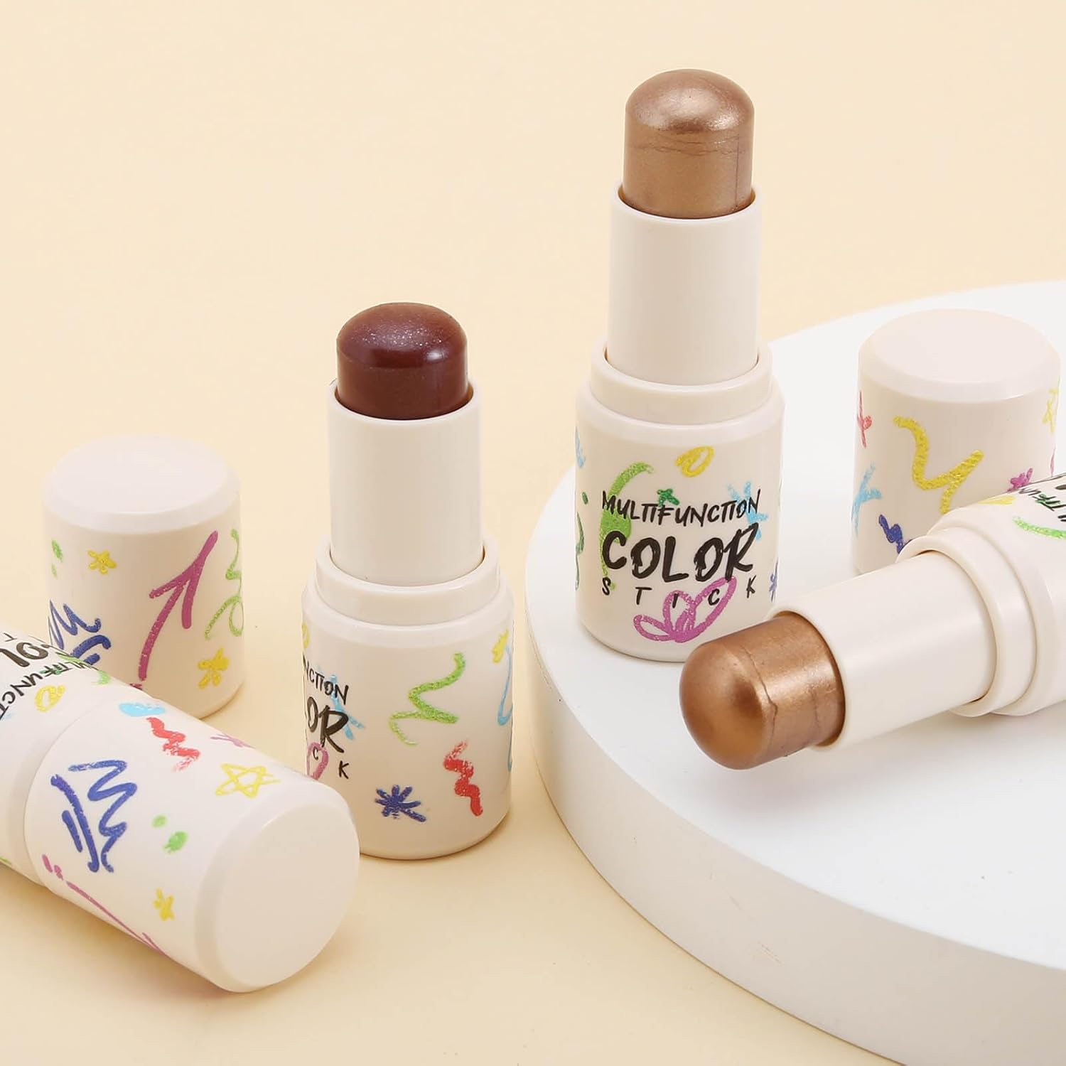 Boobeen Sombra de ojos en barra crema, sombra de ojos de alta pigmentación que crea maquillaje de ojos brillante, lápiz de sombra de ojos de larga