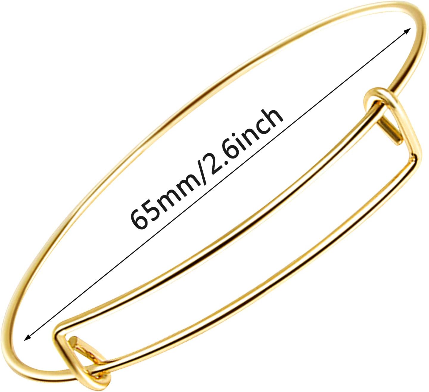 UPINS 60 pulseras expandibles para hacer joyas en blanco, pulseras de alambre ajustables para mujer, plata y oro