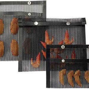 The Ultimate BBQ Hack paquete de 3 bolsas antiadherentes de malla para parrilla, bolsa reutilizable para parrillas y ahumadores, resistente al The Ultimate BBQ Hack paquete de 3 bolsas antiadherentes de malla para parrilla, bolsa reutilizable para parrillas y ahumadores, resistente al
