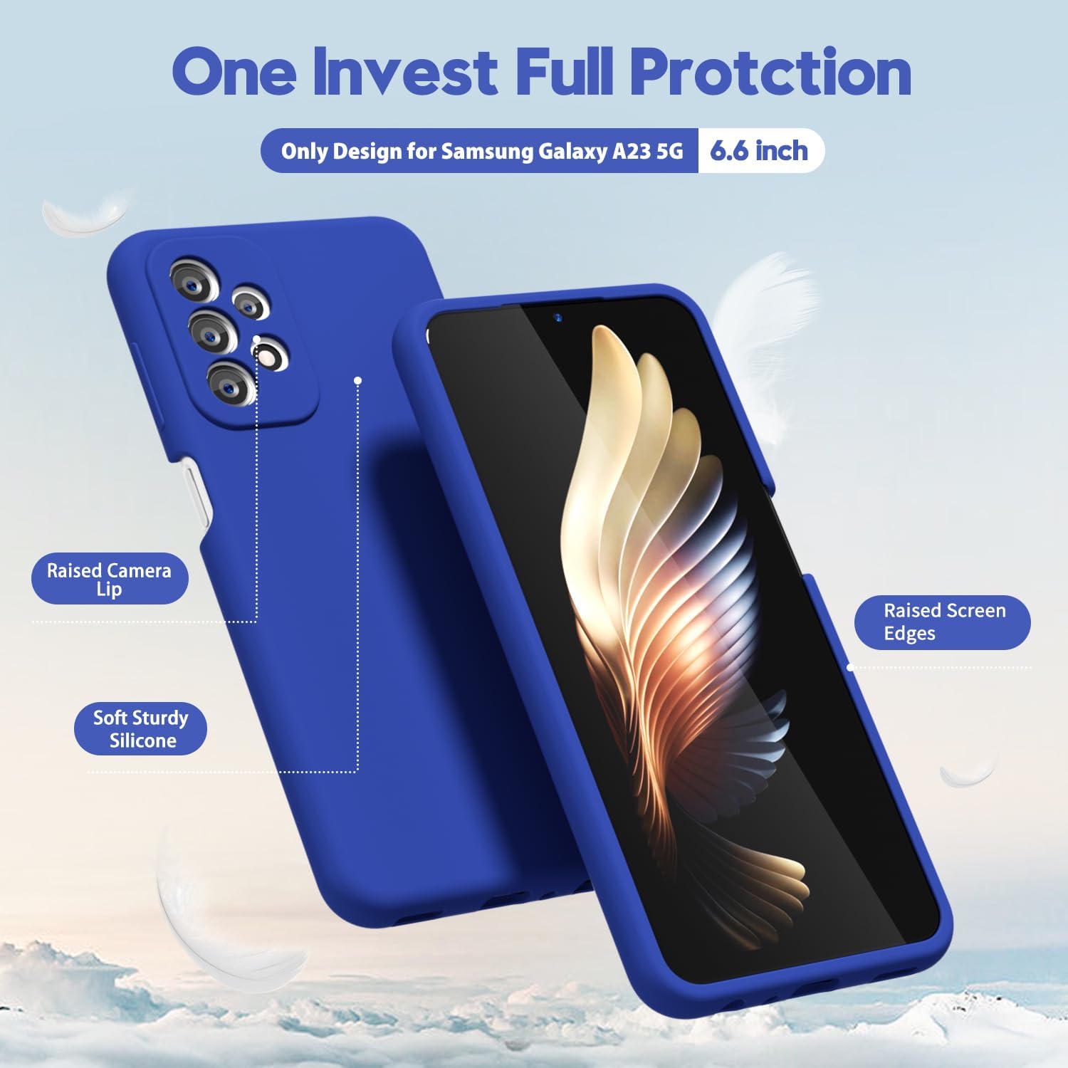 oakxco Funda de silicona líquida para Samsung Galaxy A23 5G, bonita funda delgada y delgada de goma suave de TPU para mujeres y niñas, protección
