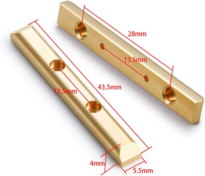 RCLions Barras de latón para 124 Axial SCX24 AXI90081 Frame Rails RC Crawler Car Upgrades Accesorios