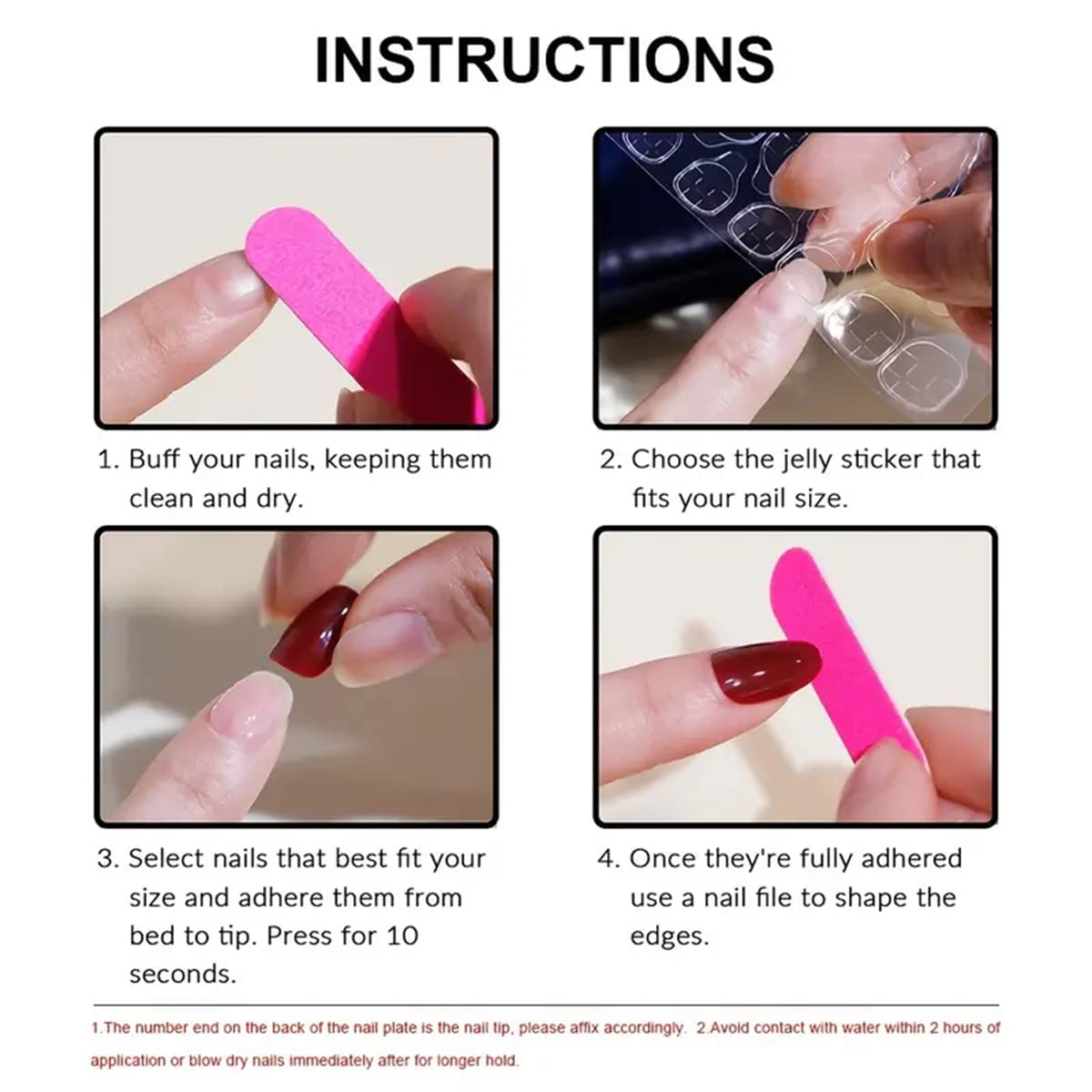 24 uñas postizas cortas a presión, uñas postizas cuadradas color rojo vino con purpurina ondulada, diseño de uñas adhesivas para otoño, invierno,