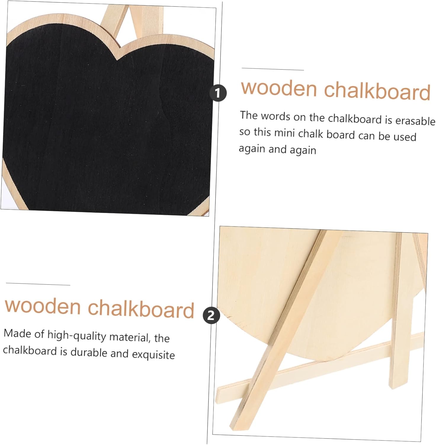 Operitacx 4pcs Vertical Blackboard Small Chalkboard Chalk Board Markers Chalkboard Signs Pizarrones para Niños Tabletop Chalkboard Sign Table