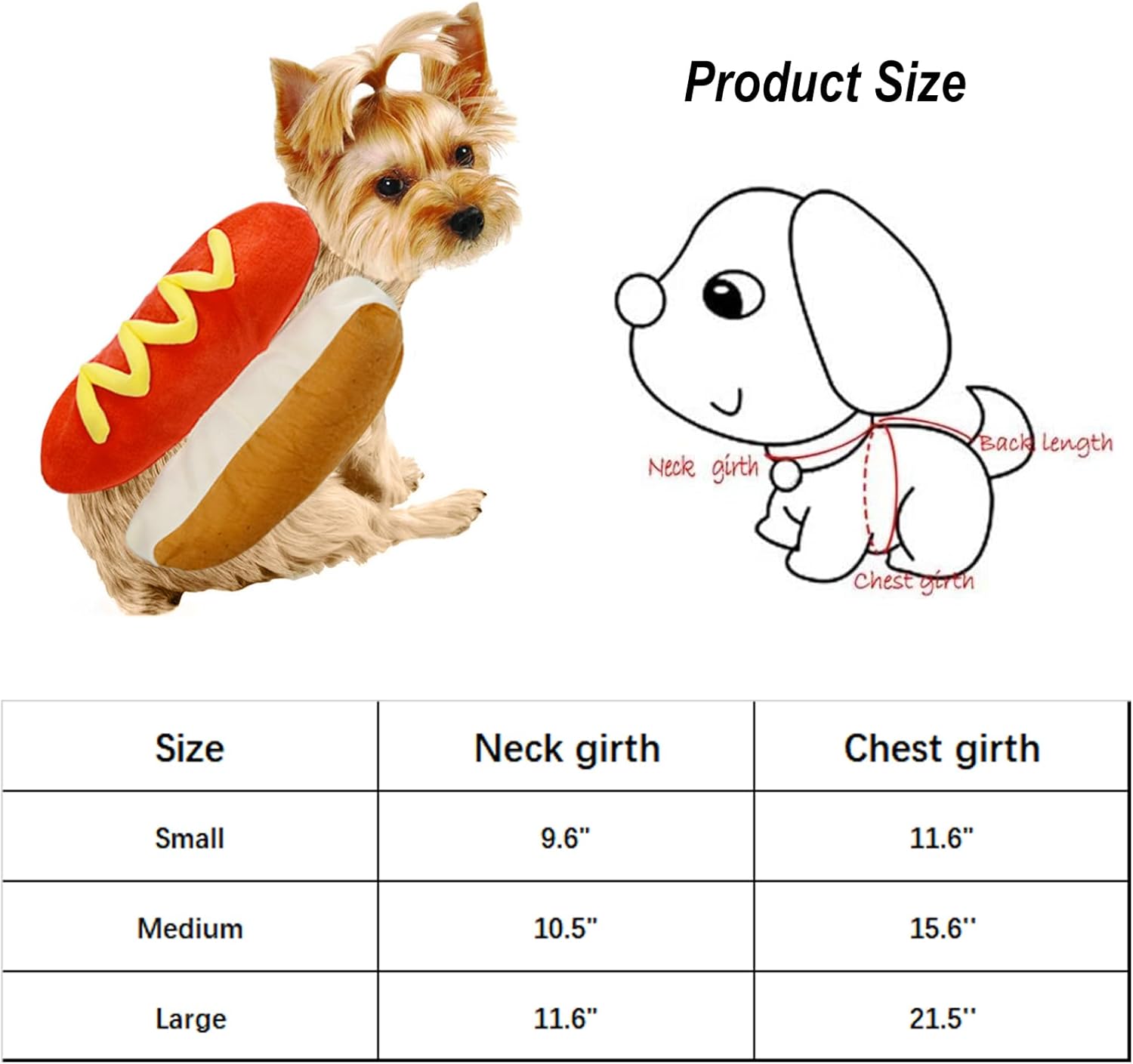 Disfraz de perro caliente para mascotas, comida divertida de Halloween, disfraces para mascotas, disfraz de fiesta de Halloween, disfraces