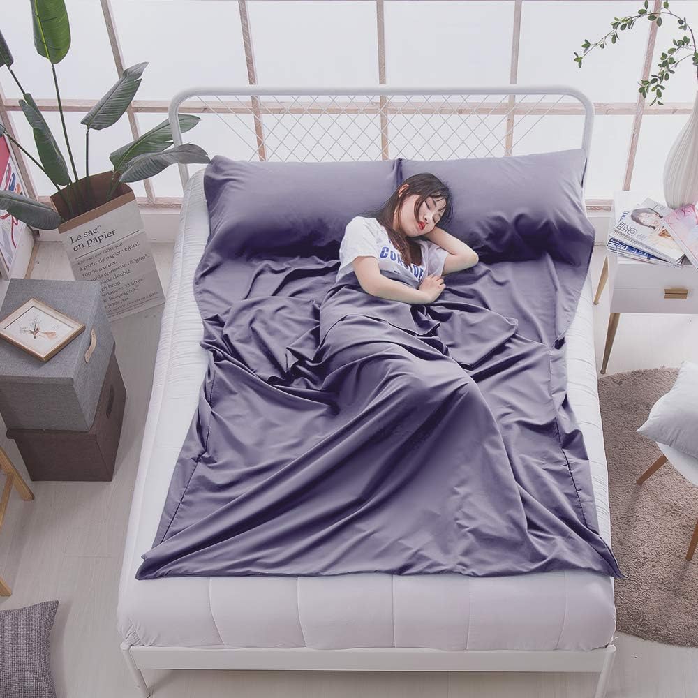 Saco de dormir ligero compacto saco de dormir portátil limpio hoja de viaje camping cama para mochileros hotel senderismo