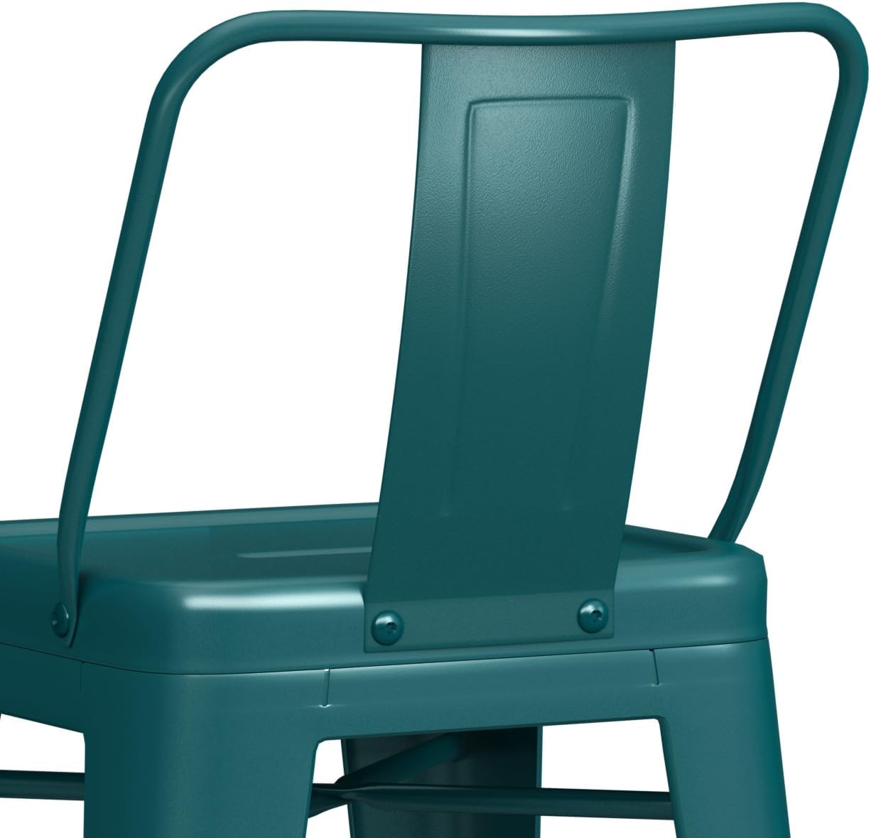 SIMPLIHOME Rayne Taburete de 24 pulgadas de altura de mostrador, de metal azul turquesa, cuadrado, juego de 4, para la cocina y el comedor,