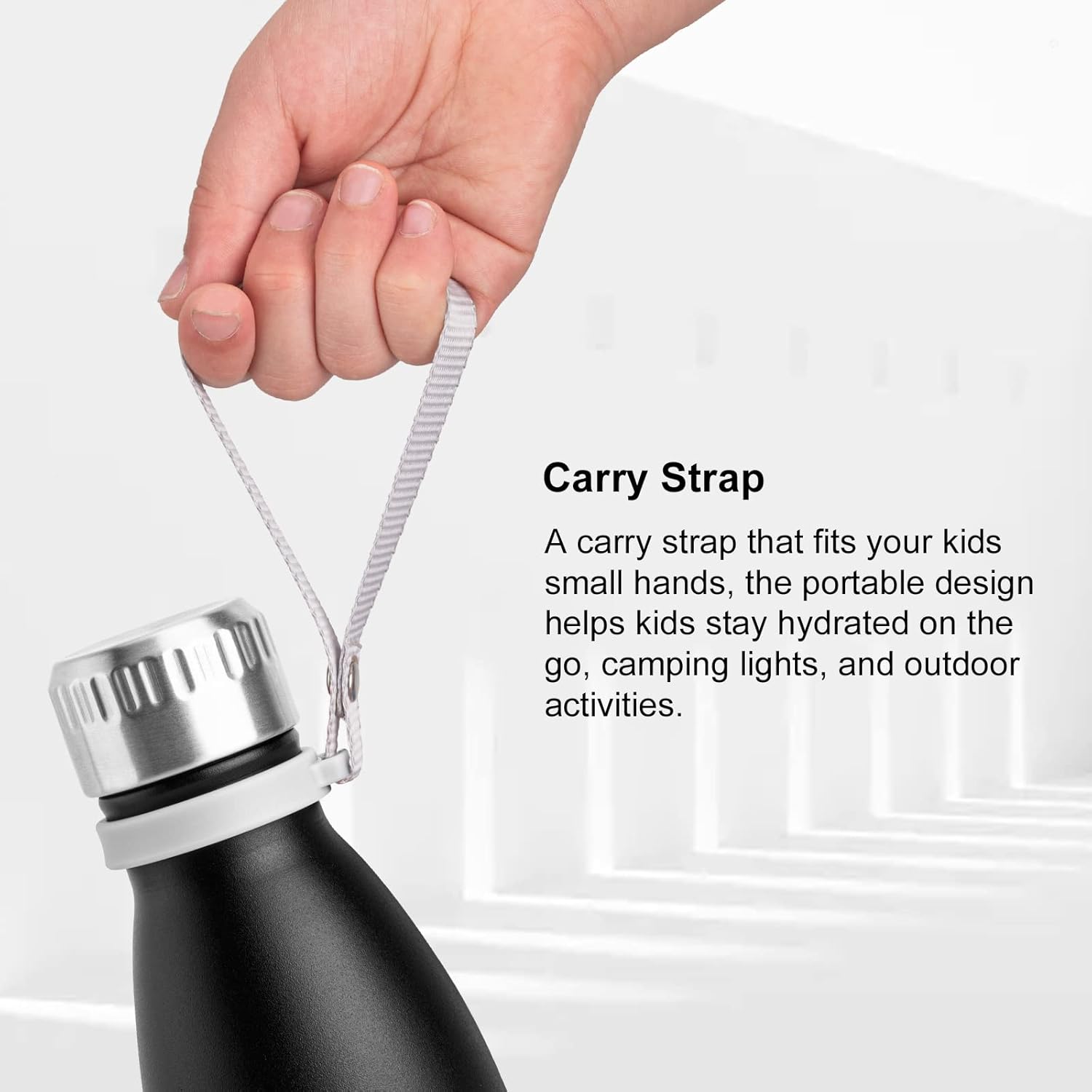 koodee Botella de agua para niños para el regreso a clases, botella de agua de acero inoxidable de doble pared aislada al vacío, paquete de 2,