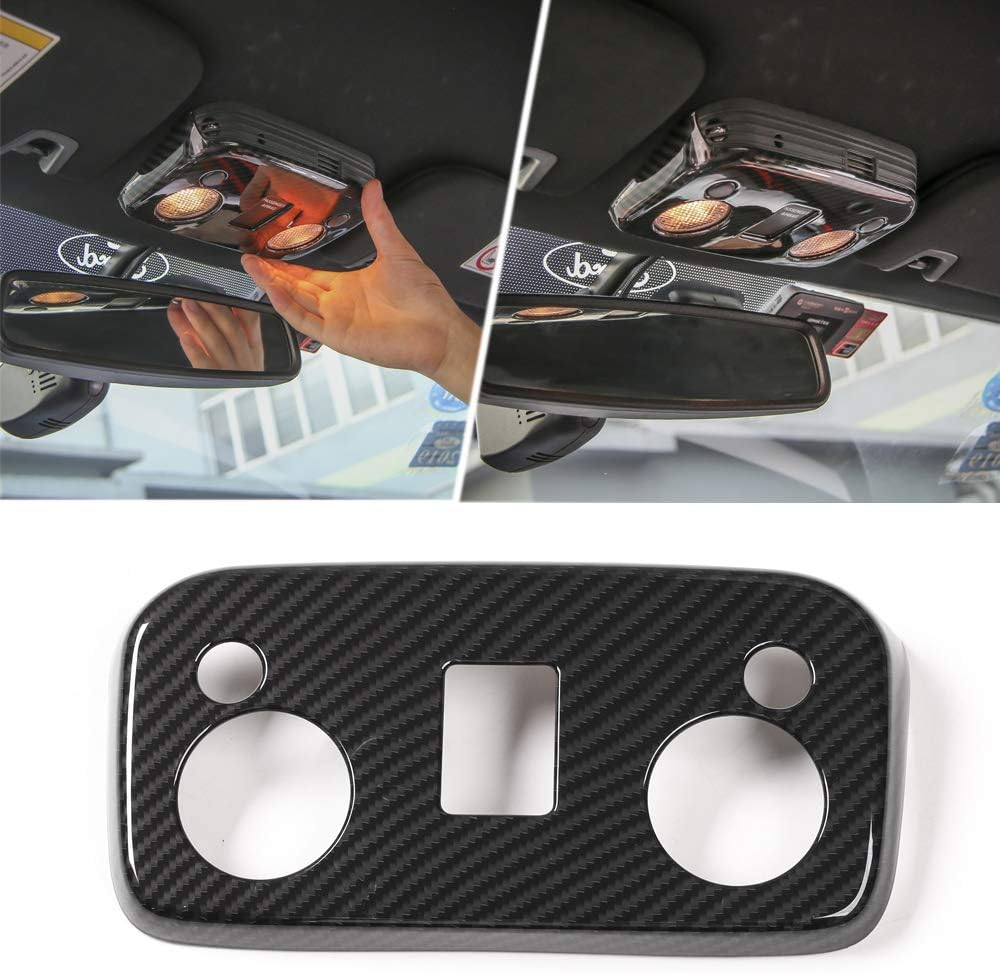 JeCar Para Mustang Fibra de Carbono Interior Techo Luz de Lectura Cubierta de Lámpara Accesorios para Ford Mustang 2015-2023