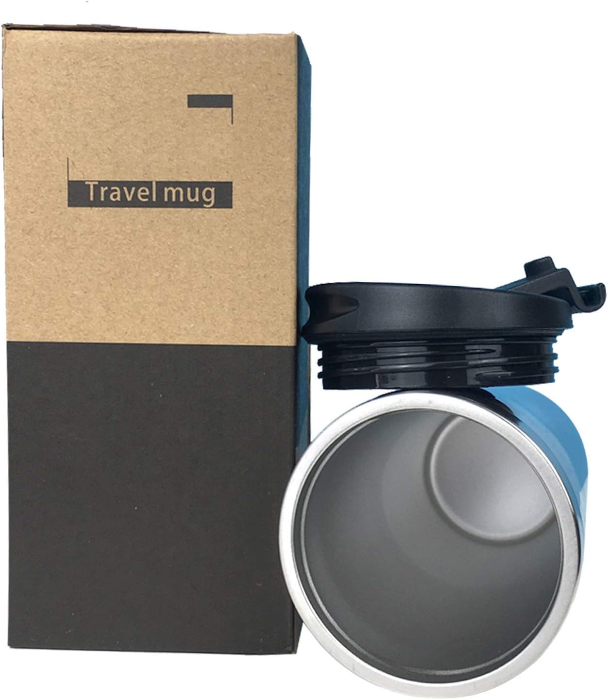 NVJUI JUFOPL Taza de café de viaje con tapa abatible, vaso de café para agua o para el hogar, regalos de cumpleaños para hombres y mujeres, botella