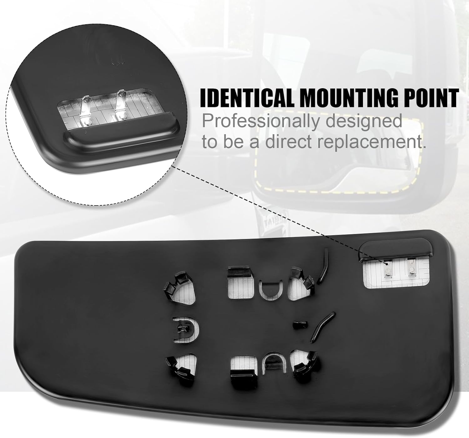 Reemplazo de cristal del espejo retrovisor inferior del lado del pasajero, espejo de remolque con soporte trasero para Ford F150 2015-2020, Ford