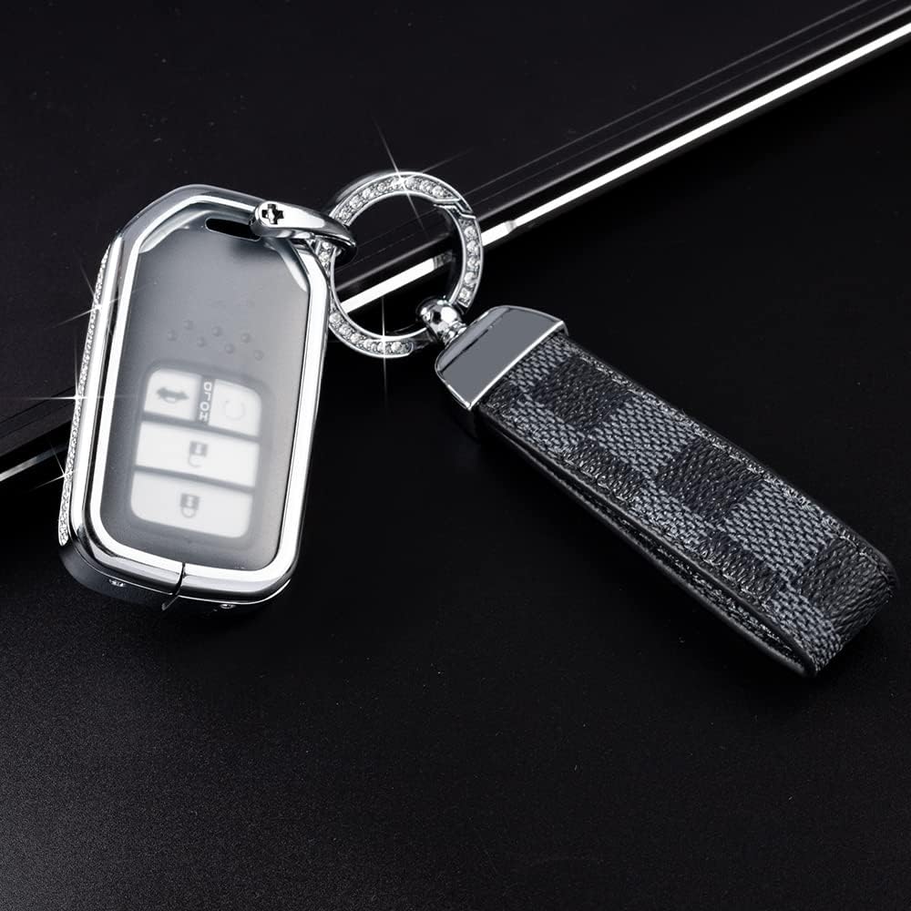 PIFOOG Funda brillante para llavero Honda Accord Civic CRV Pilot HRV Ridgeline HRV Fit Accesorios de pasaporte Funda para llave de coche Smart
