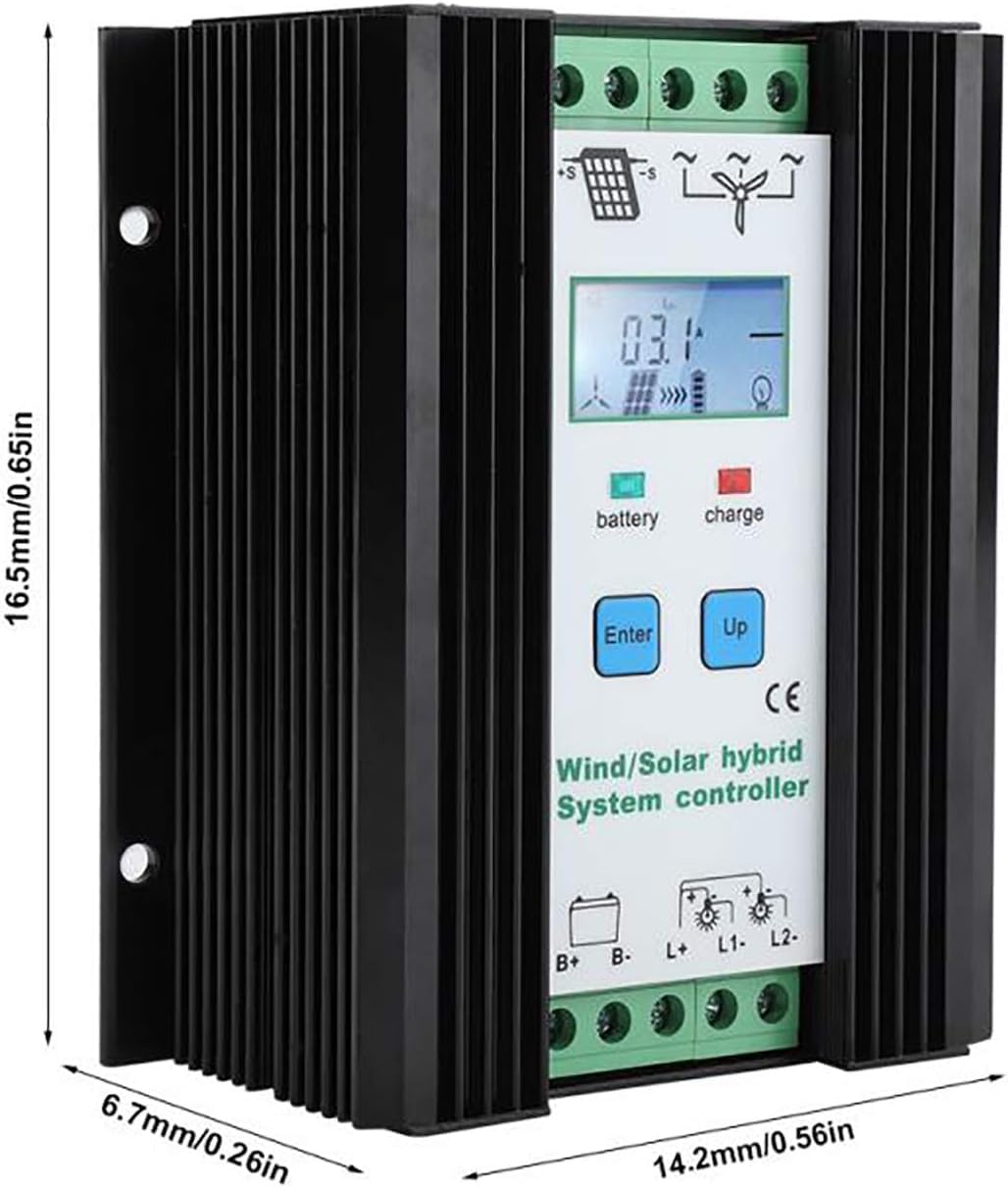 CHRISK Controlador híbrido solar eólico de 9000 W PWM eólico controlador híbrido de energía solar controlador digital inteligente regulador de carga
