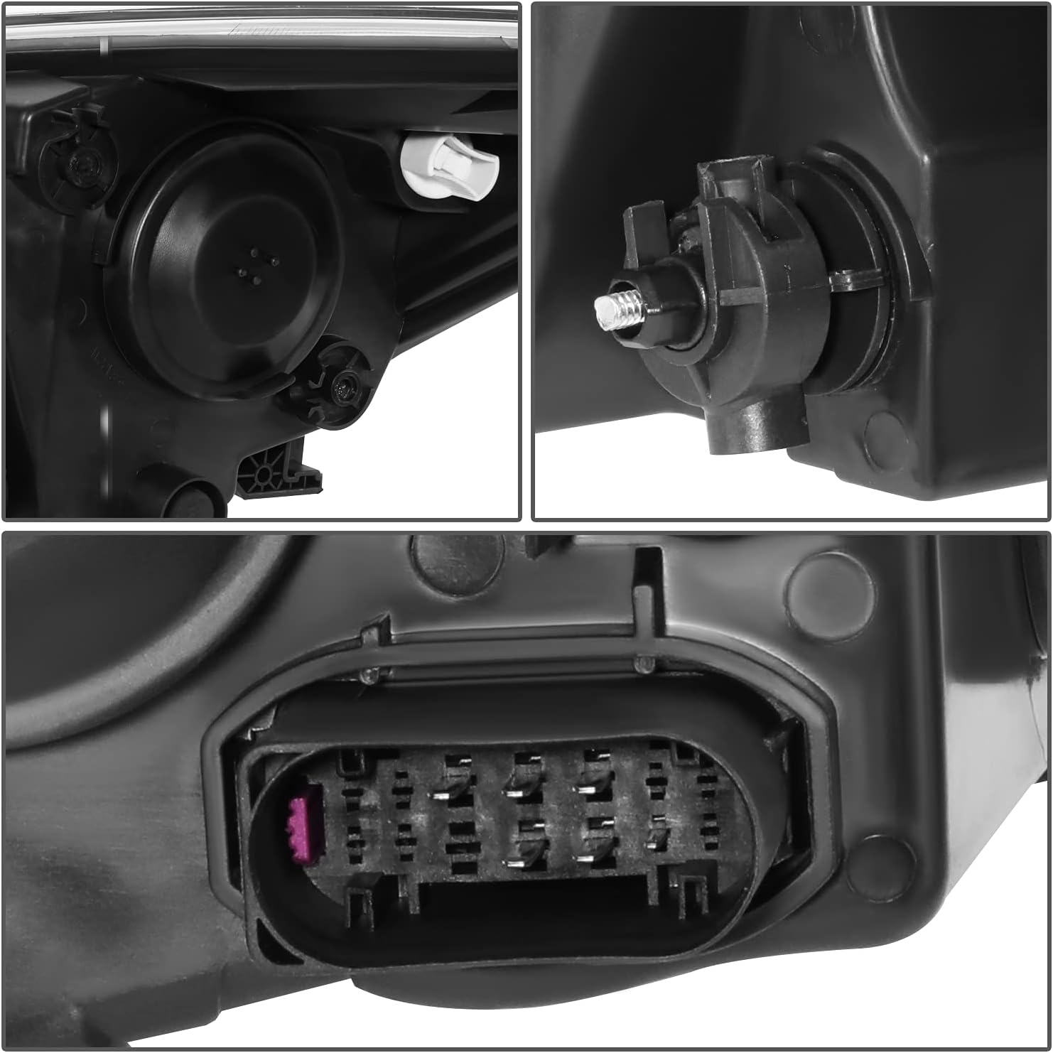 Par de lámparas de montaje de faros delanteros de esquina ámbar con carcasa cromada compatibles con Ford Focus 3 generación 15-18