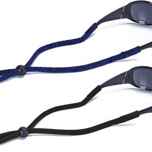 Correa de lentes de sol ajustable con cuerda de extremo estándar, paquete de 2 Correa de lentes de sol ajustable con cuerda de extremo estándar, paquete de 2