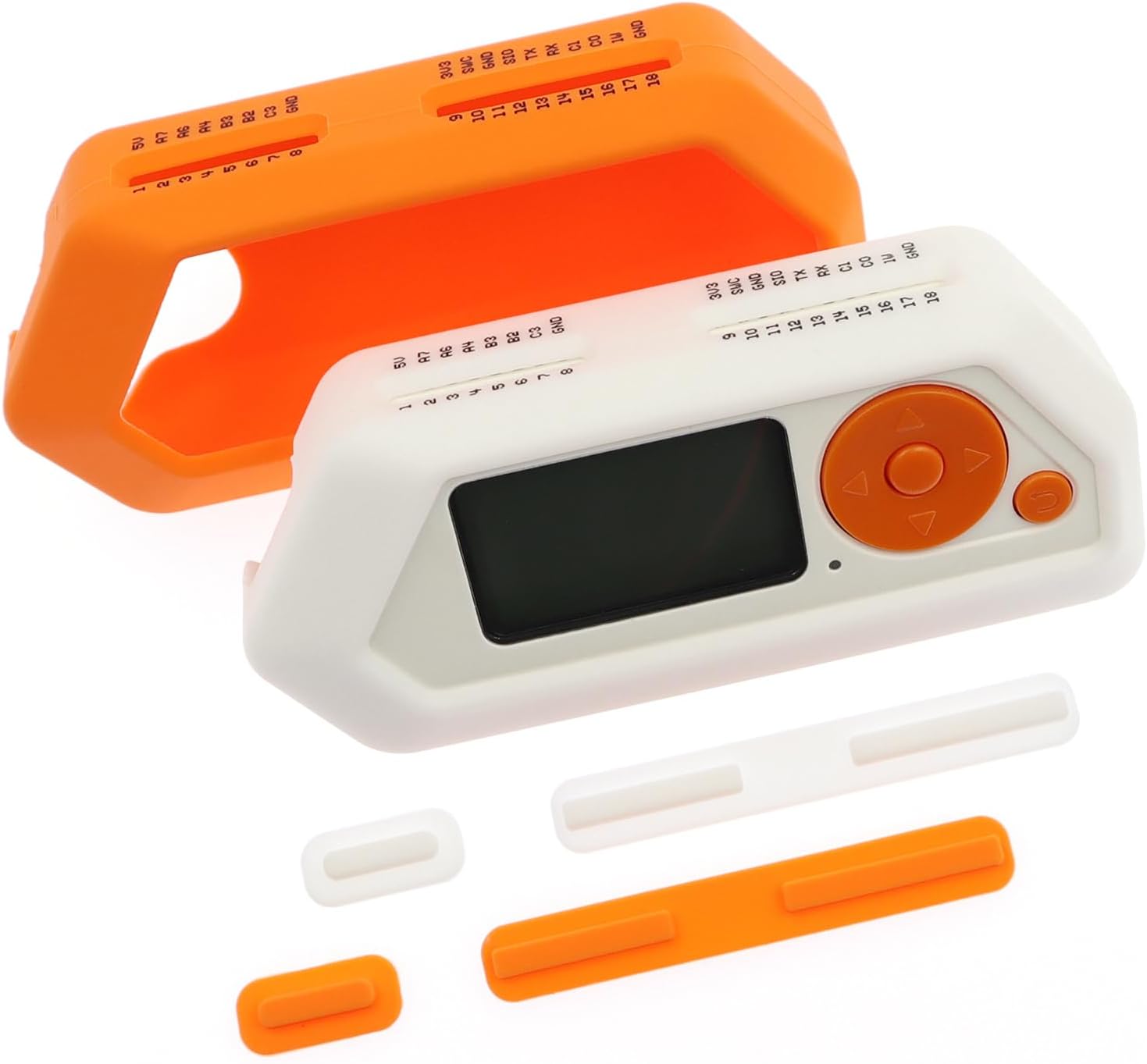 HCJYC Funda protectora suave de silicona para Flipper Zero (2 unidades), color naranja y blanco