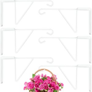 Paquete de 6 ganchos de vinilo para cerca, 5 x 10 pulgadas, colgador de valla de acero con recubrimiento en polvo para plantas colgantes de Paquete de 6 ganchos de vinilo para cerca, 5 x 10 pulgadas, colgador de valla de acero con recubrimiento en polvo para plantas colgantes de