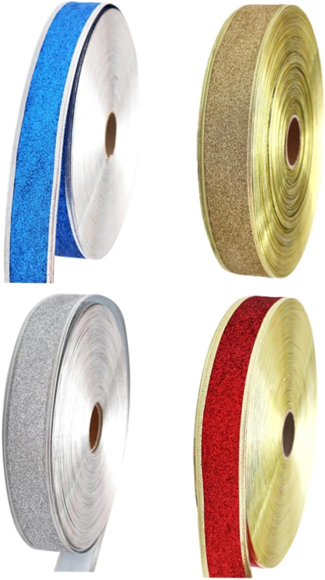 TEHAUX 12 Pcs Holiday Ribbon for Bows Christmas Ribbons for Gifts Grosgrain Ribbon Gift Packing Ribbon Present Ribbon Snowflake Sheer Ribbon Gift