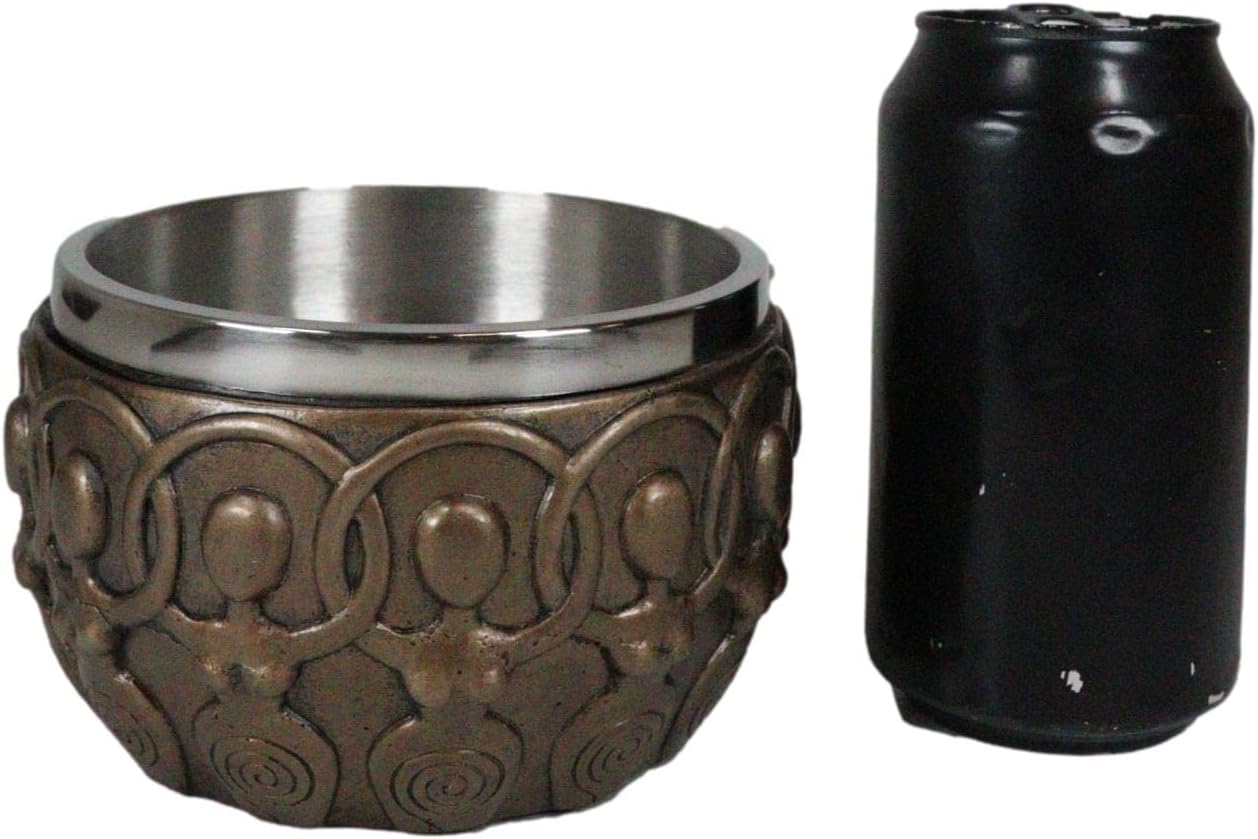 Ebros Gift Wicca Metafísica Energía Positiva Espiritual Divinidad Chamán Espiritual Espiral Triple Diosa Manchas Cuenco Estatuilla Scrying Vessel