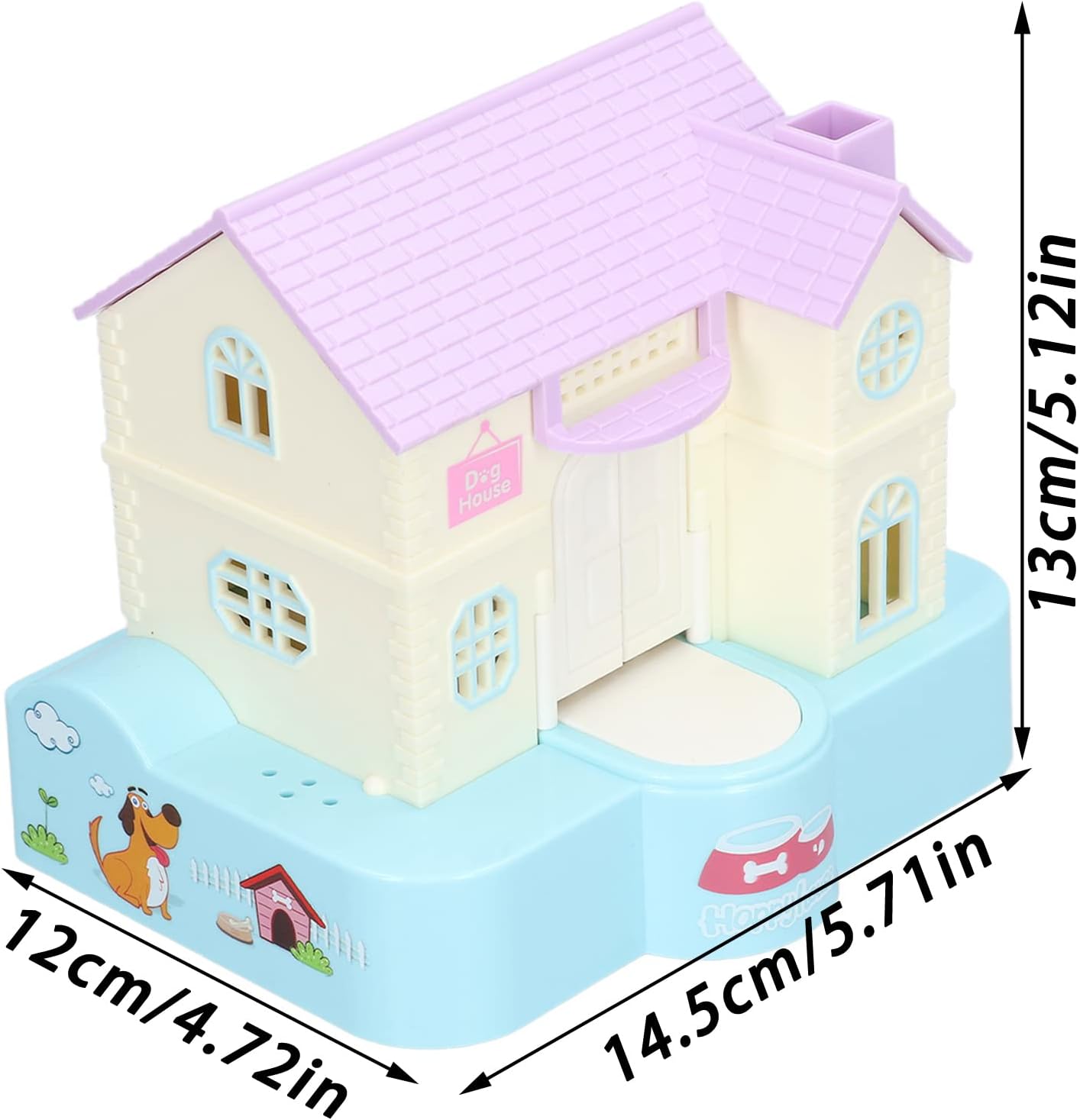 Fun Puppy Villa – Alcancía de la suerte, casa de perro de la suerte, alcancía automática con efectos de luz y música, regalos de juguete para niños