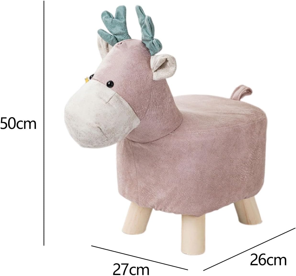 Reposapiés de animales, otomano, decoración de habitación, banco de ciervos para sala de estar, porche, sala de juegos, rosa