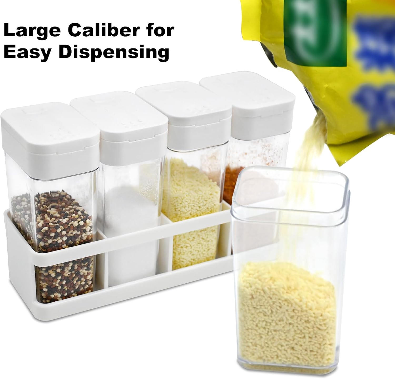 Paquete de 4 mezcladores de especias y dispensador de aceite, coctelero de especias de plástico con tapa, juego de coctelero de especias portátil,