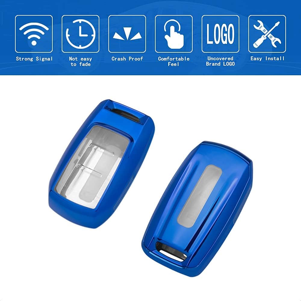 TANGSEN Funda para llavero inteligente, funda protectora de TPU azul compatible con Jeep Chrysler Dodge 2019 2020 2021 RAM 1500, 2500, 3500, 4500,